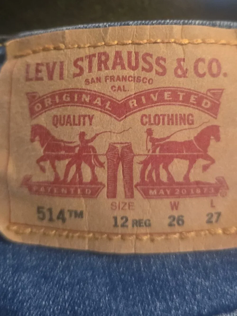 Levi's 514 Straight Boys Jeans Size 12 Regular Medium Wash Denim
